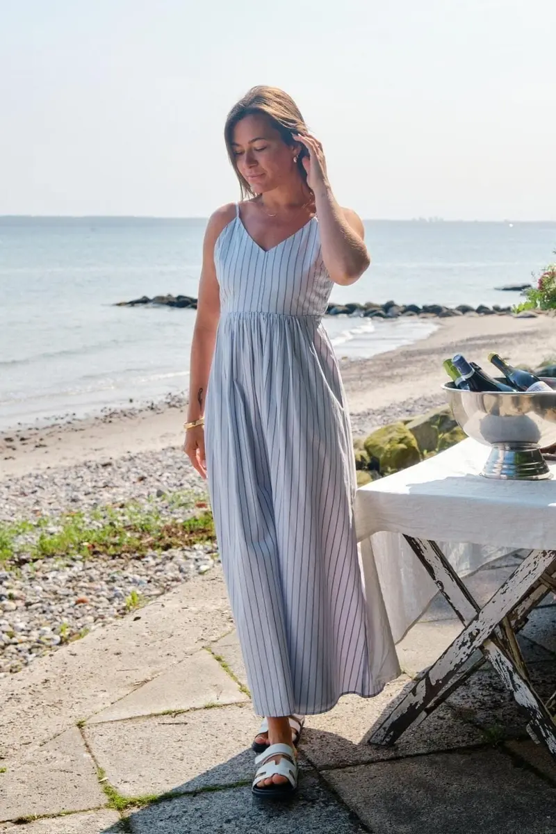 Neo Noir - Savani Stripe Dress 165479 - 145 - Light Blue