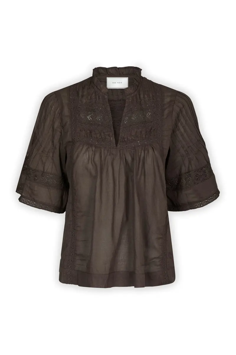 Neo Noir - Siama S Voile Blouse 164703 - 676 - Dark Brown
