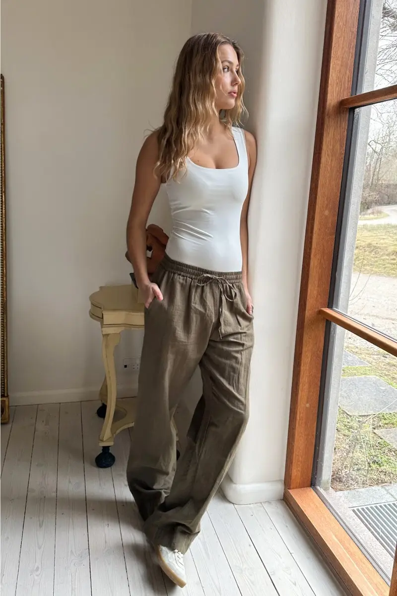 Neo Noir - Sonar Linen Pants - Army
