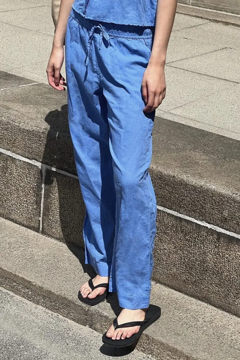 Neo Noir - Sonar Linen Pants - Dusty Blue