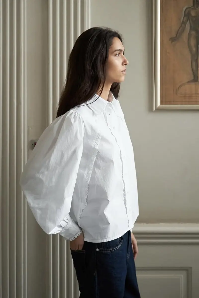 Neo Noir - Tilly C Poplin Shirt 163534 - 120 - White