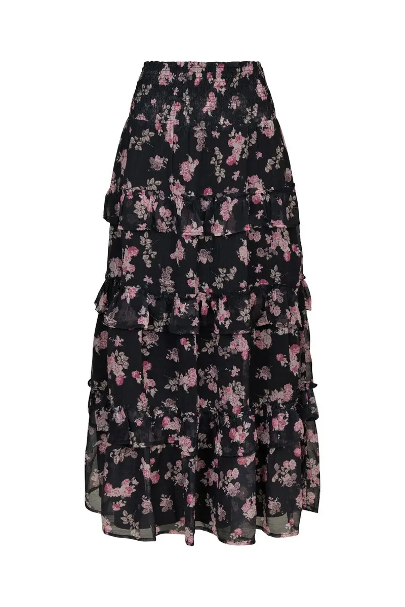 Neo Noir - Toddy Marigold Print Skirt 165526 - 702 - Dark Navy