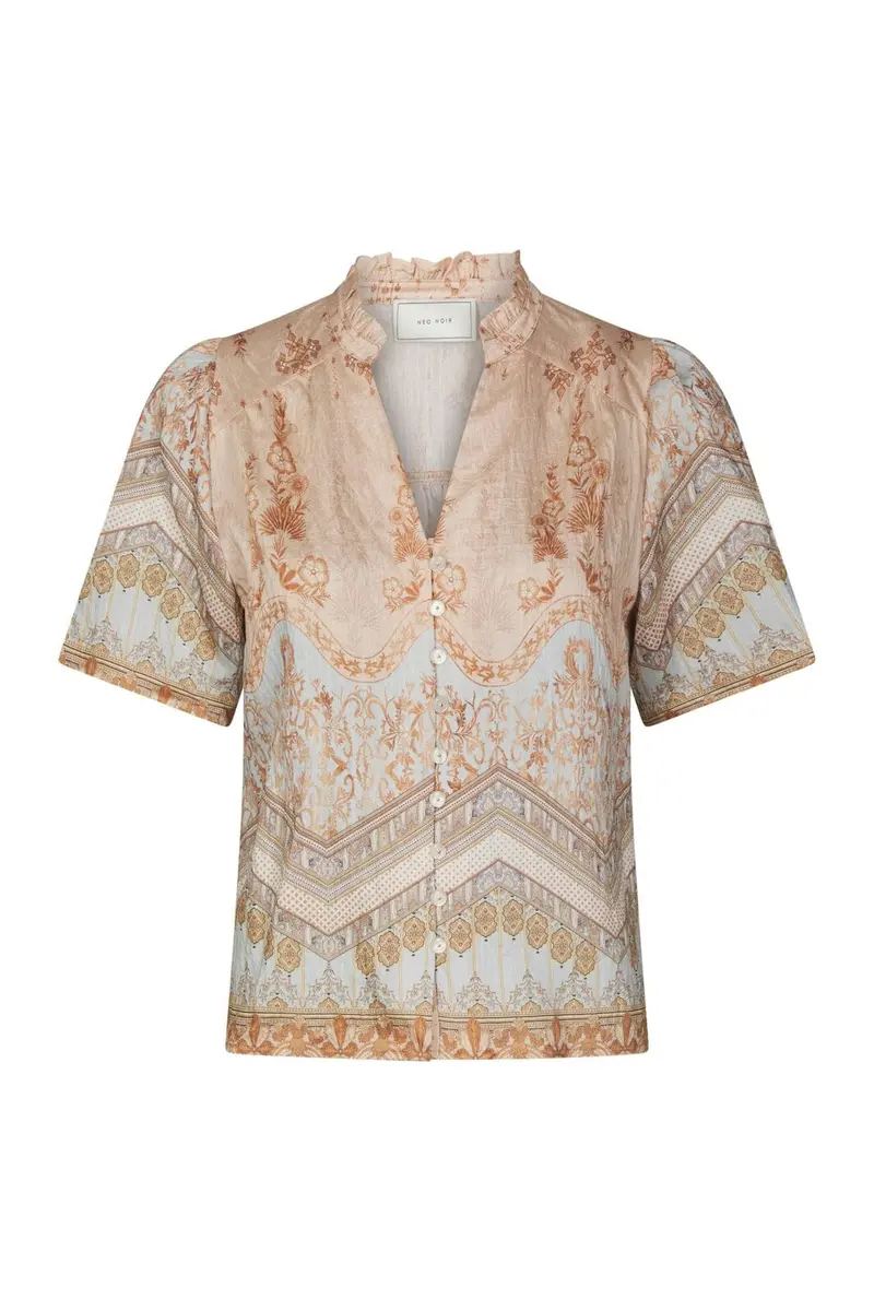 Neo Noir - Torana Flower Border Blouse 169345 - 618 - Flower Peach