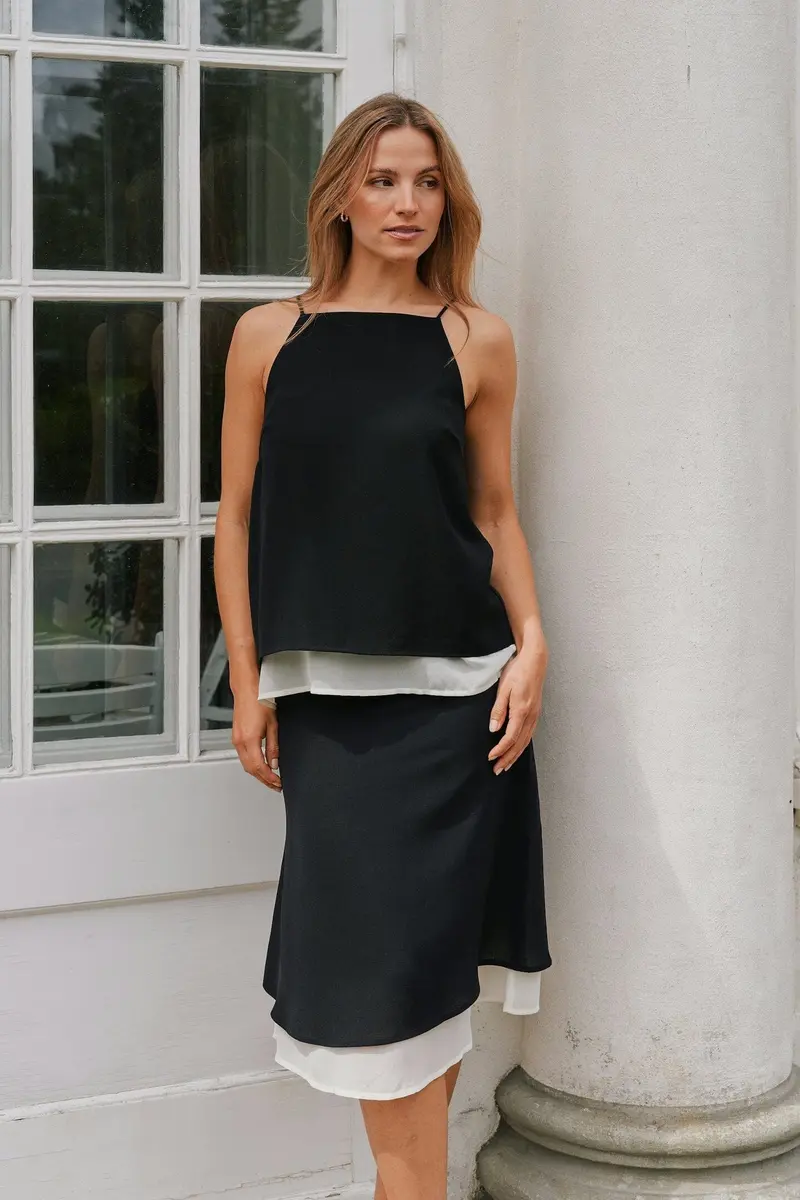 Neo Noir - Toril Chiffon Top 168485 - 100 - Black