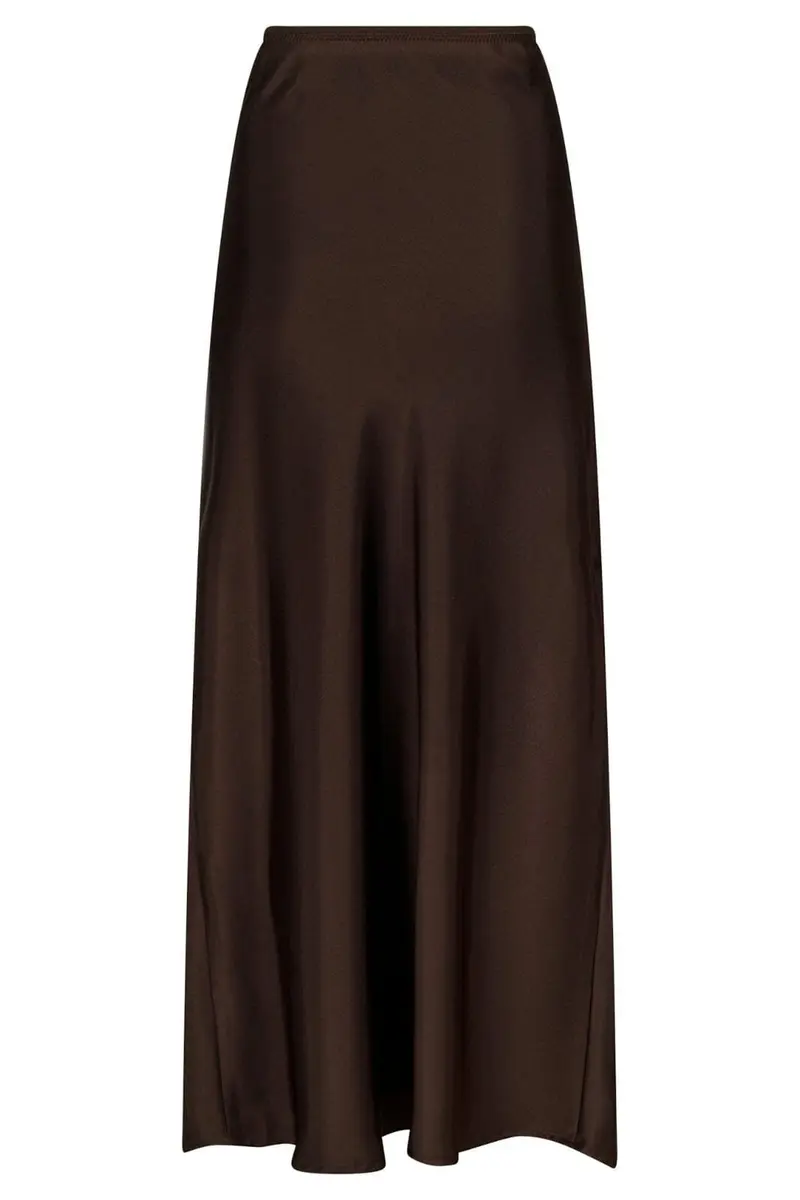 Neo Noir - Vicky Heavy Sateen Skirt 159588 - Dark Brown