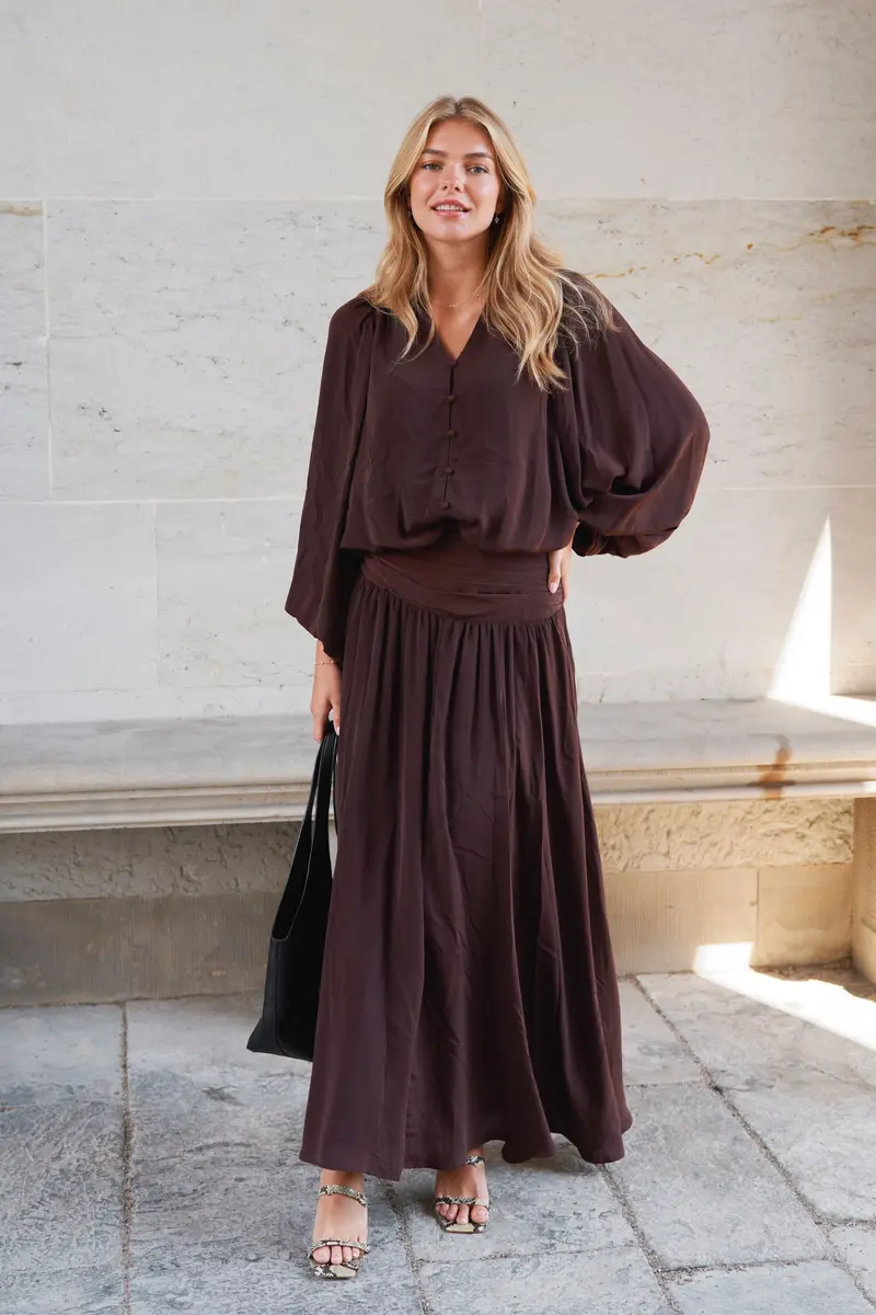 Neo Noir - Vivette Woven Blouse 170489 - 676 - Dark Brown