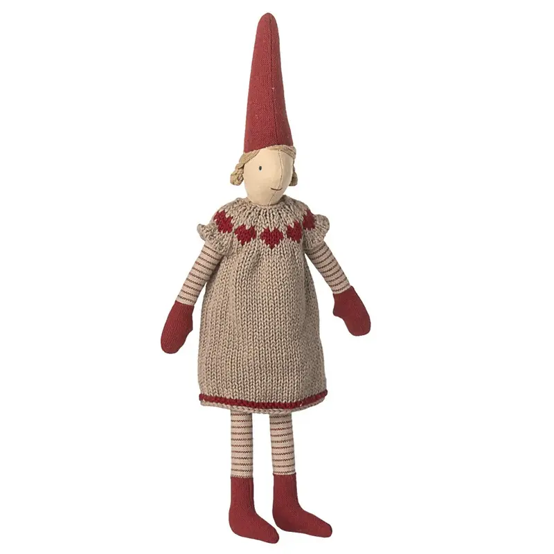 NISSE PIGE STR. 2 STRIKKJOLE M/HJERTER