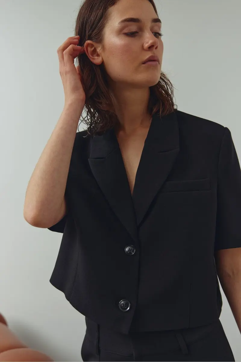 Noella - N-Leanne Crop Blazer 13860006 - 004 - Black