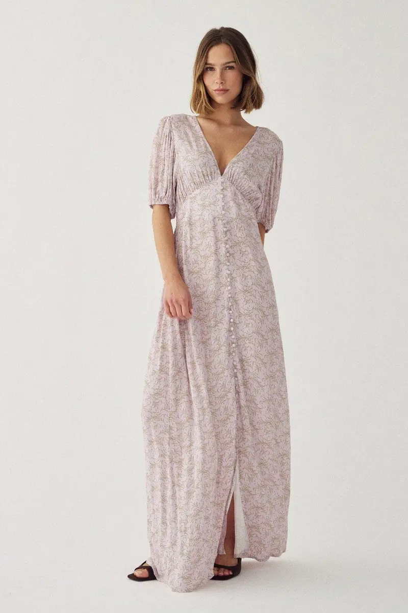 Noella - N-Lilith Ss Maxi Dress 15630001 - 1451 - Dolley Pink Print