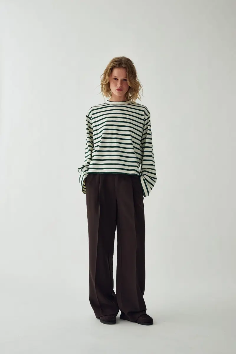 Noella - N-Maple Ls T-Shirt 17260001 - 451 - Eton Ivory Green Stripe