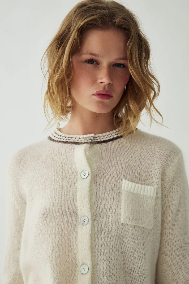 Noella - N-Nattie Knit Cardigan 16400003 - 1502 - Ivory Brown