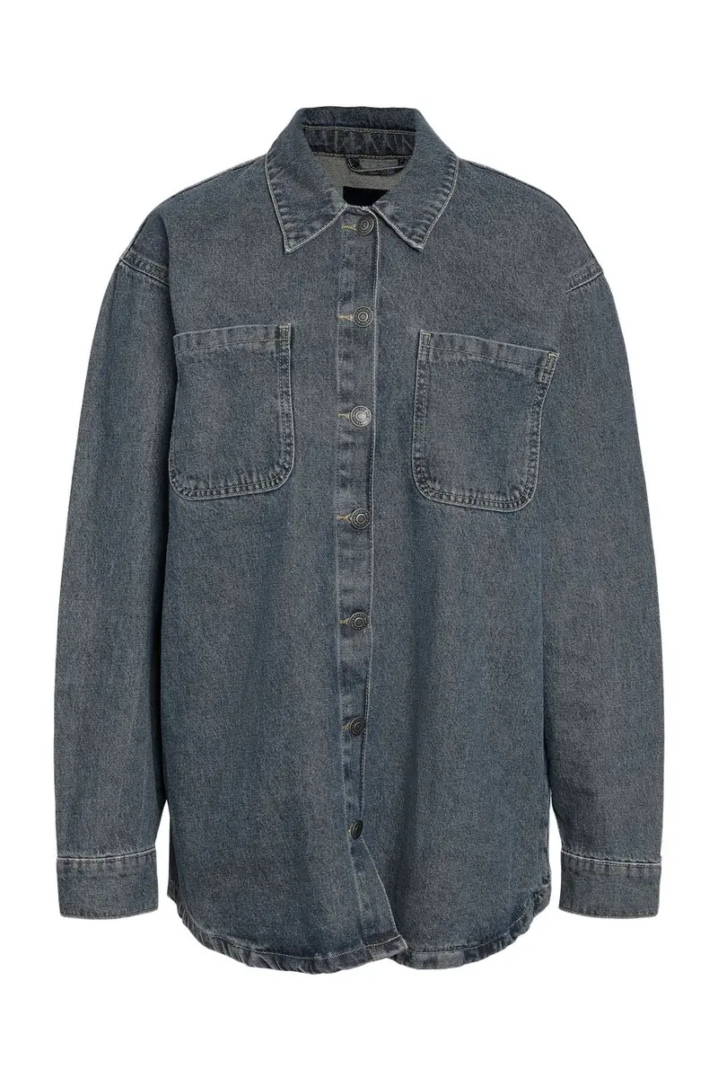 Noisy May - Nmalva L/S Tinted Washed Shirt Az449Mb - 4844470 Dark Blue Denim
