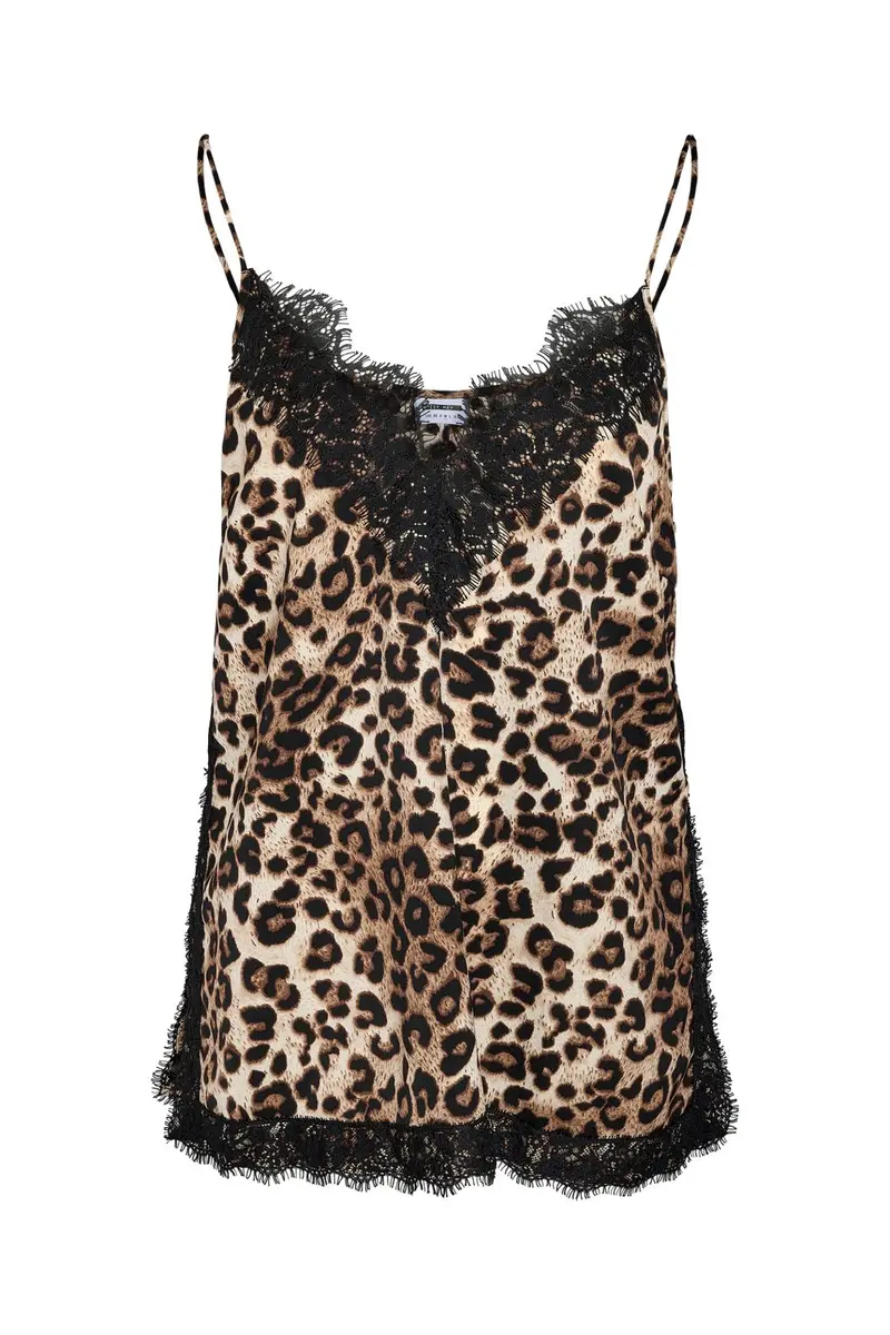Noisy May - Nmbeya S/L V-Neck Lace Leo Top - 5164980 Birch Leo