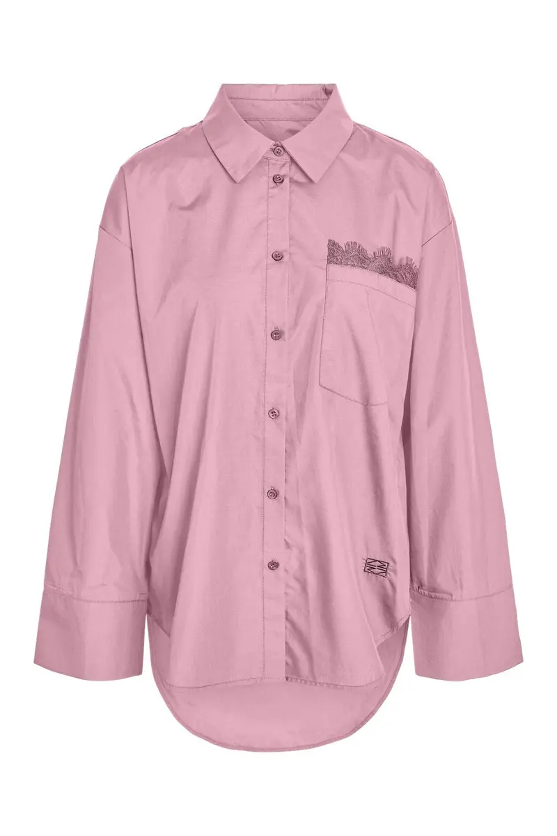 Noisy May - Nmfrida L/S Button Lace Shirt Tnt/17 - 5205180 Romance Rose
