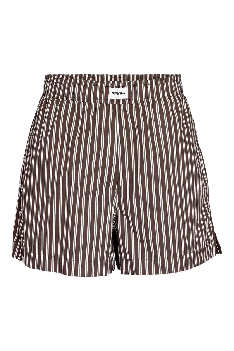 Noisy May - Nmfrida Stripe Shorts - 5191130 Chocolate Brown Birch