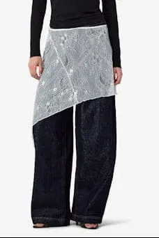 Noisy May - Nmida Elasticated Lace Skirt /1 - 5160117 Bright White