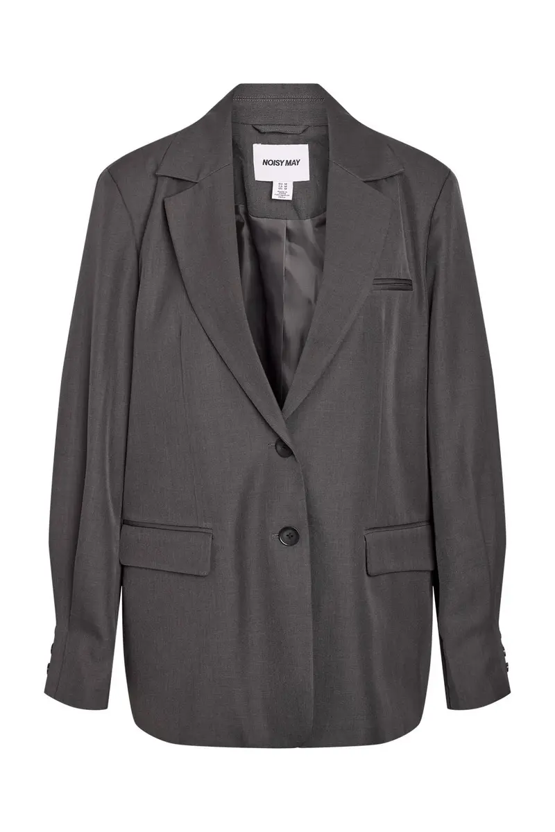 Noisy May - Nmiris L/S Sleeve Detail Blazer Tlr - 5105092 Dark Grey Melange