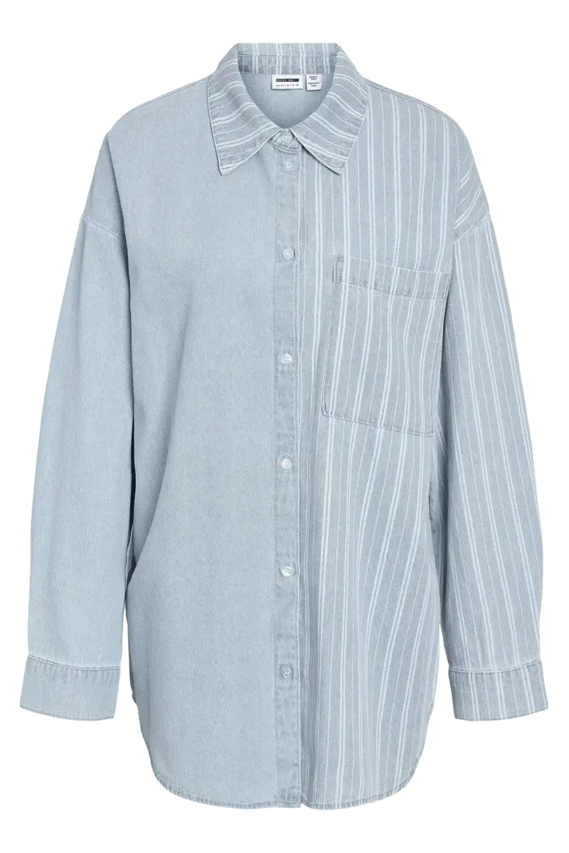 Noisy May - Nmkatri L/S Oversized Shirt Bs006Lb - 4943917 Medium Blue Denim