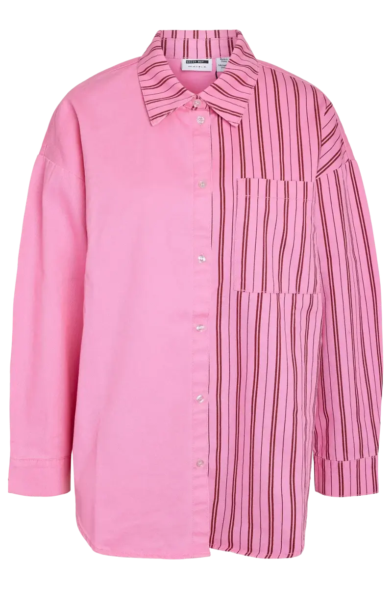 Noisy May - Nmkatri L/S Oversized Shirt Color - 5072656 Begonia Pink