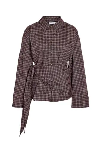 Noisy May - Nmkilah L/S Scarfshirt - 5255183 Hot Fudge Birch