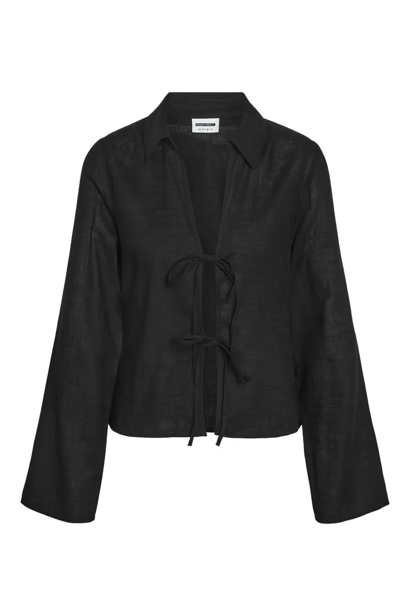 Noisy May - Nmleilani L/S Tie Top Fwd - 4921984 Black