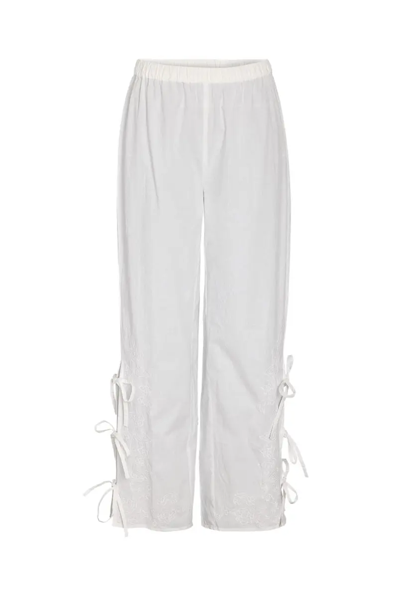 Noisy May - Nmmae Tie Pants - 5010920 Cloud Dancer