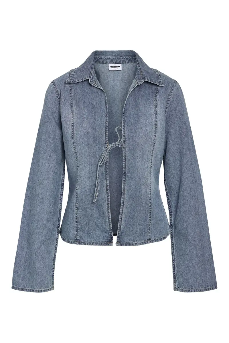Noisy May - Nmmaisy L/S String Denim Shirt Bs031Lb - 4801537 Light Blue Denim