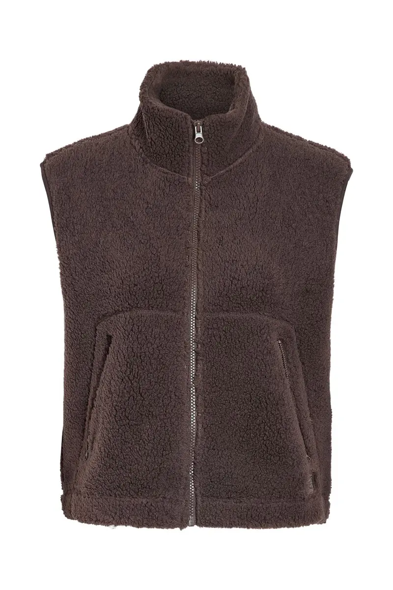 Noisy May - Nmmasey Short Teddy Vest - 5138440 Chocolate Brown