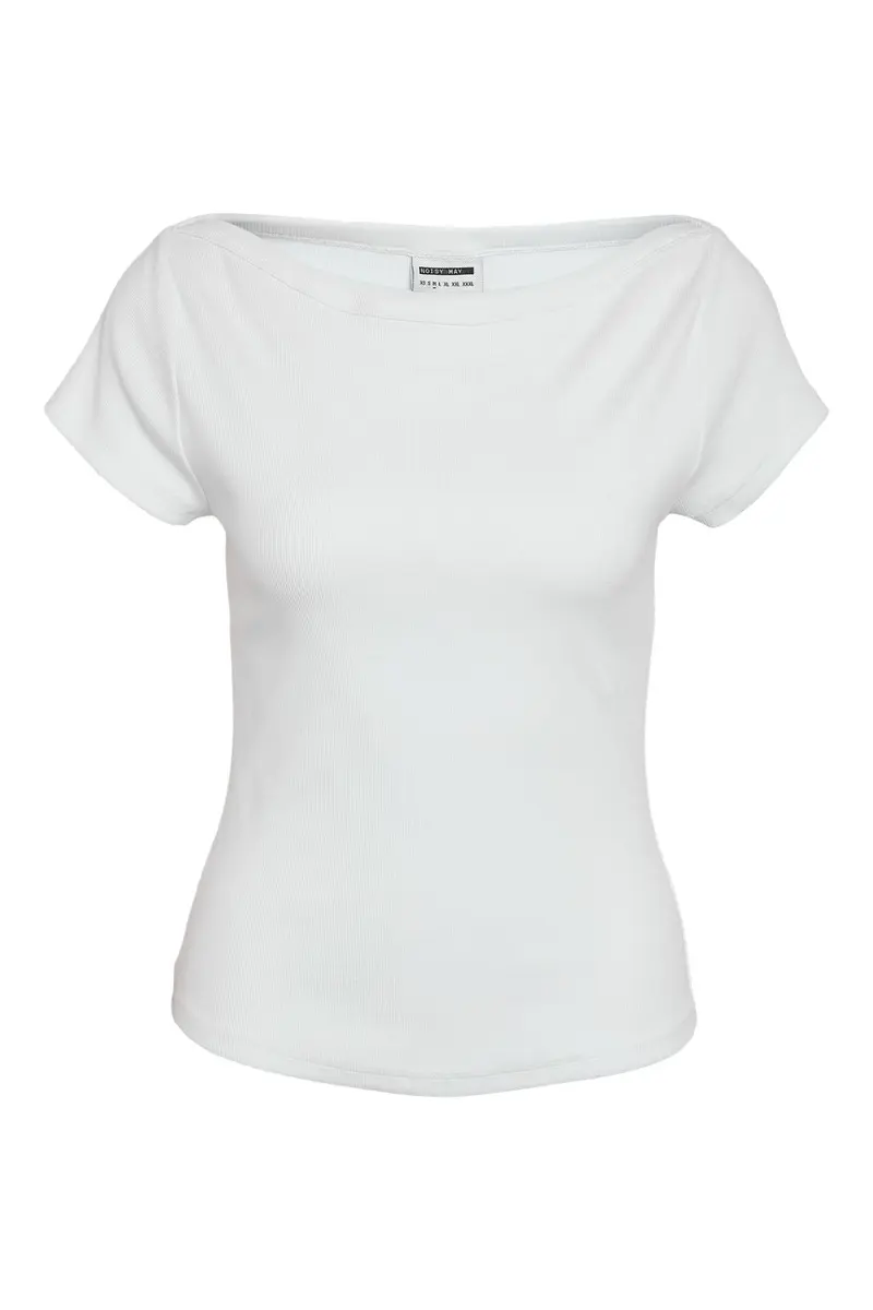 Noisy May - Nmmaya S/S Boatneck Top Fwd - 4915909 Bright White