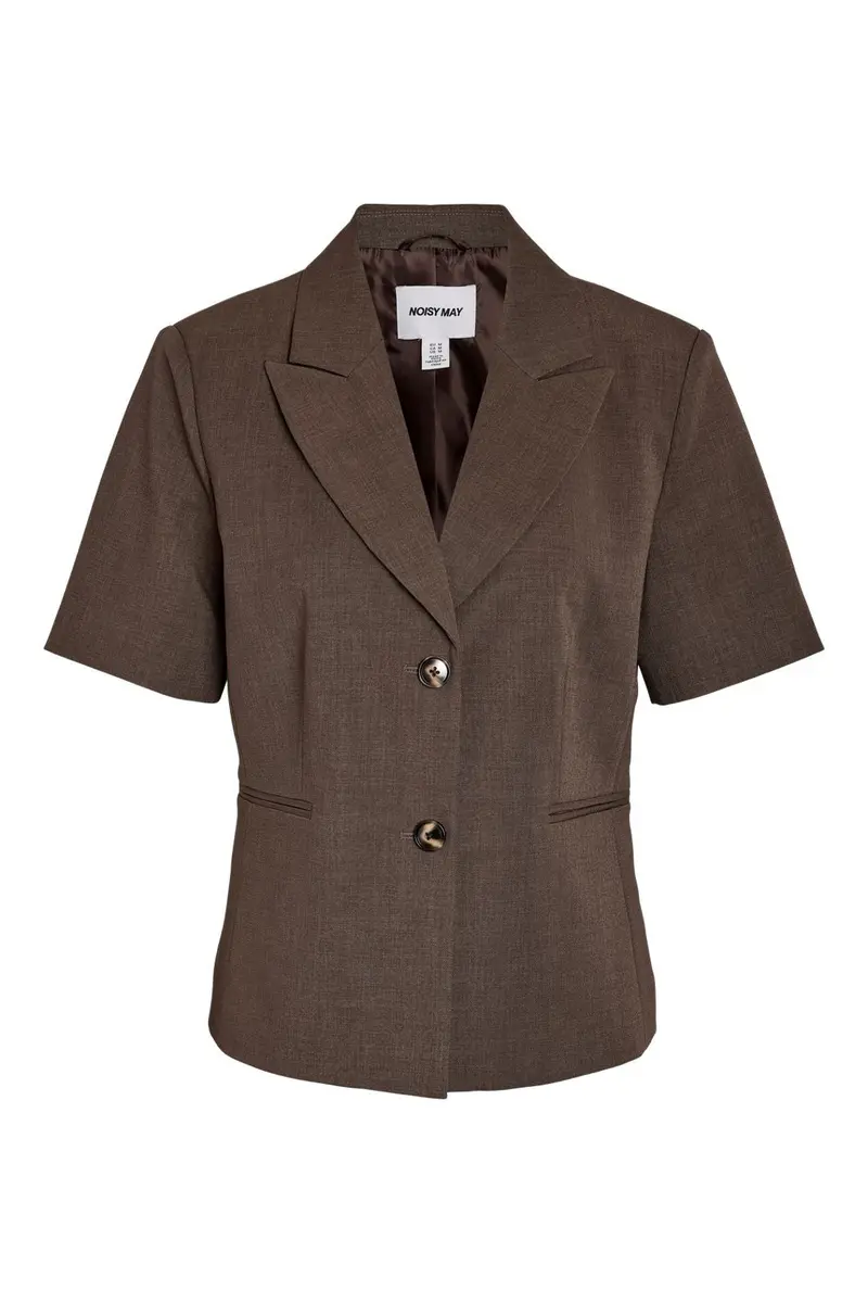Noisy May - Nmmonna Fitted S/S Blazer - 5115568 Chocolate Brown