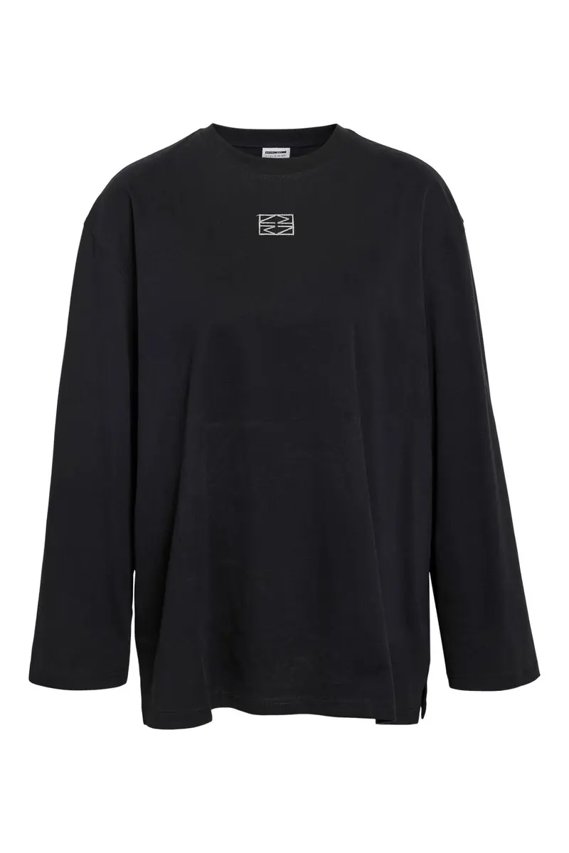 Noisy May - Nmnaja L/S Embr Top - 4862568 Black Silver Nm Embr