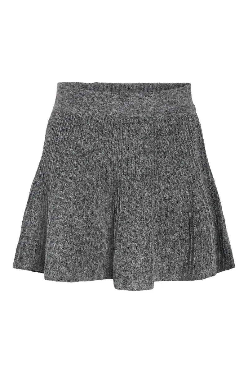 Noisy May - Nmnola Nw Pleated Knit Skirt Fwd - 4805687 Medium Grey Melange