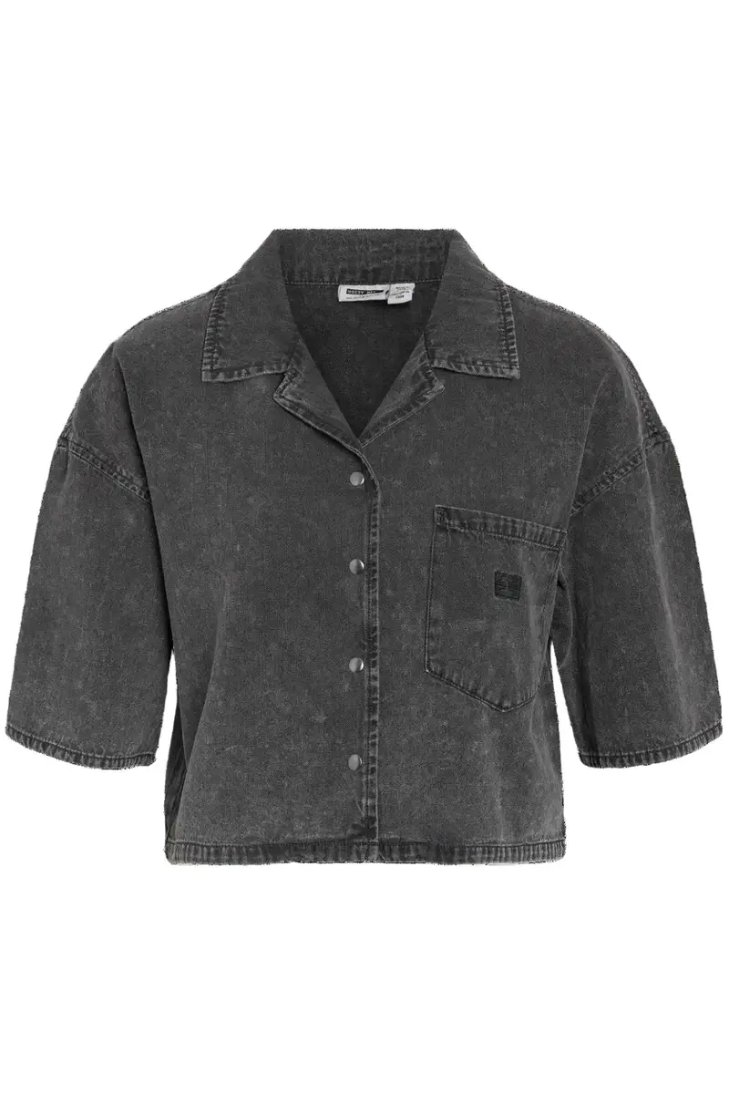 Noisy May - Nmoregon 2/4 Crop Denim Shirt Bs038Bl - 4944149 Black Denim