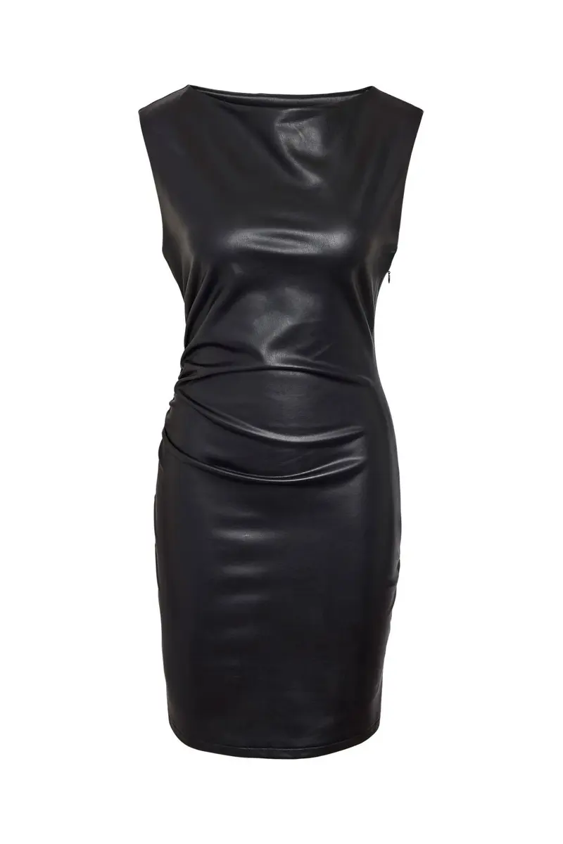 Noisy May - Nmsandy S/L Pu Dress - 5095908 Black