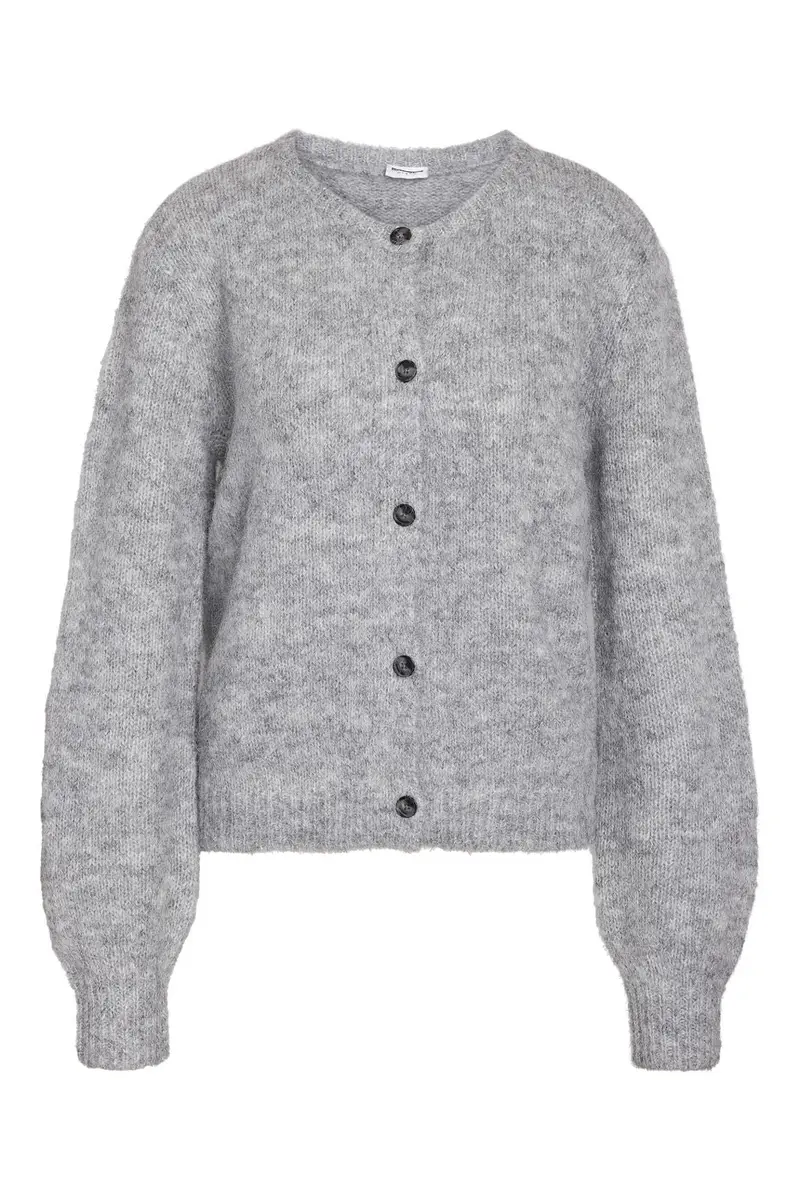 Noisy May - Nmsutton L/S O-Neck Knit Cardi - 5032405 Light Grey Melange