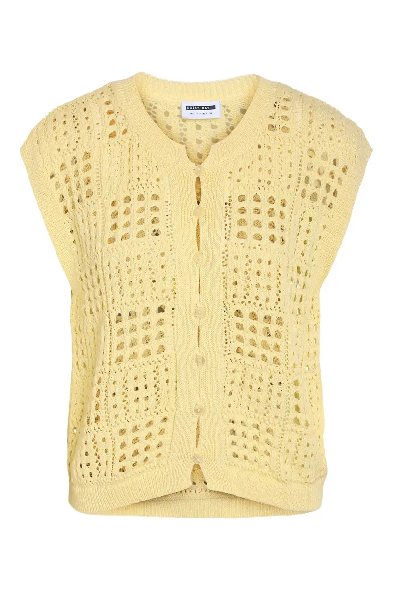 Noisy May - Nmtammy S/L O-Neck Knit Cardi Fwd - 4981003 French Vanilla