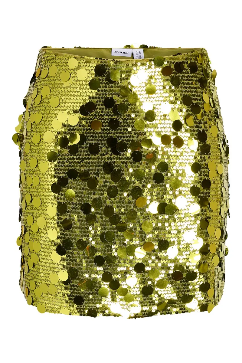 Noisy May - Nmtaylor Short Sequin Skirt - 5158947 Daiquiri Green