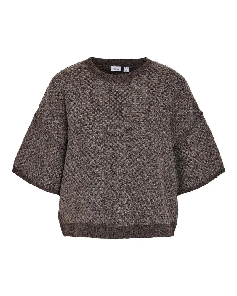 Noisy May - Nmtilly S/S Knit Top - 5097905 Chocolate Brown Light Brown