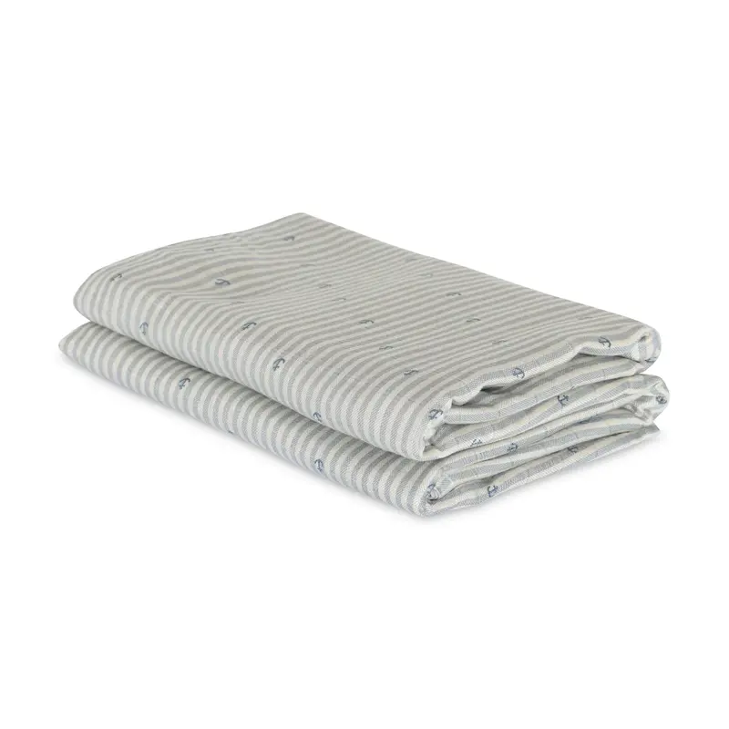 Nuuroo 2pk muslin stofbleer - Stripe anchor