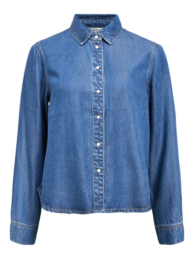 Object - Objframe Lo L/S Shirt - 4789040 Medium Blue Denim