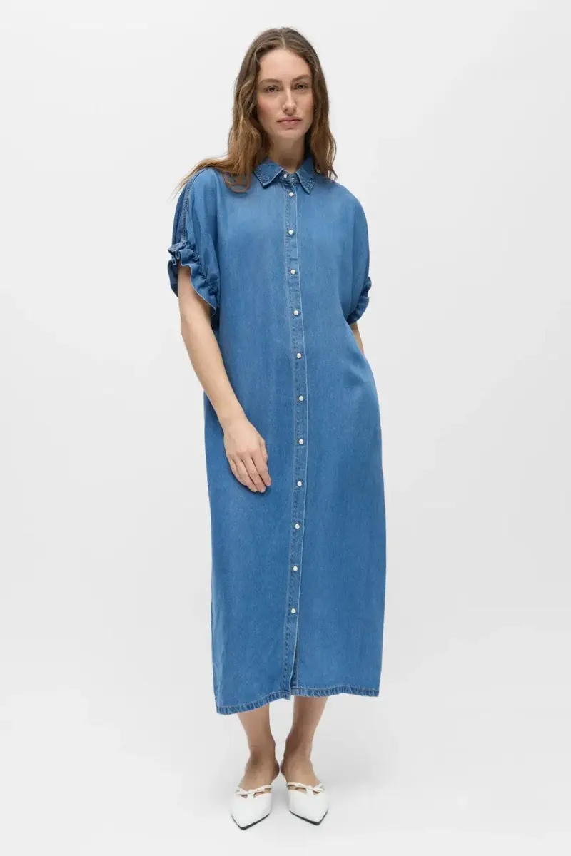 Object - Objframe Tiana 2/4 Lo Denim Dress - 4996090 Medium Blue Denim