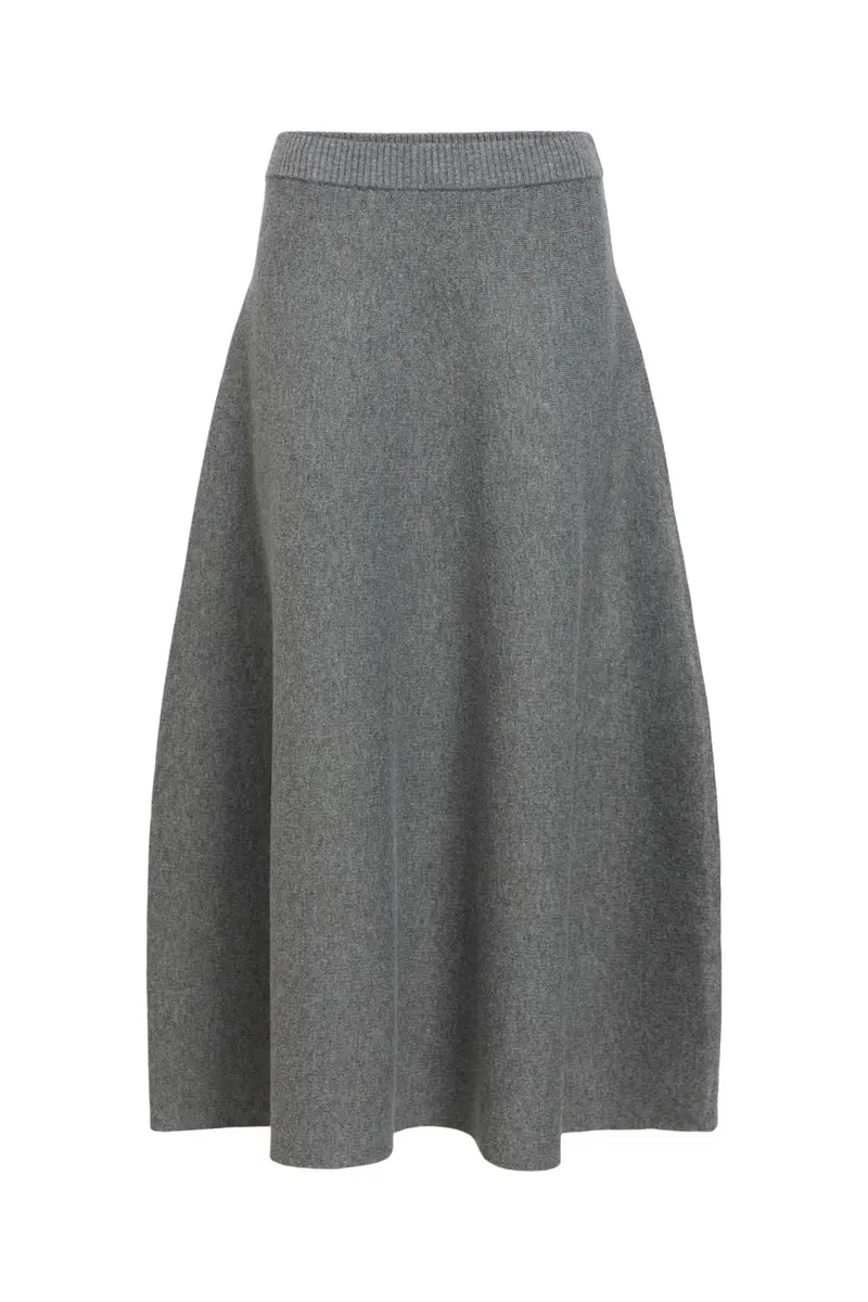Object - Objitone Knit Ankle Skirt 147 - 5121041 Medium Grey Melange