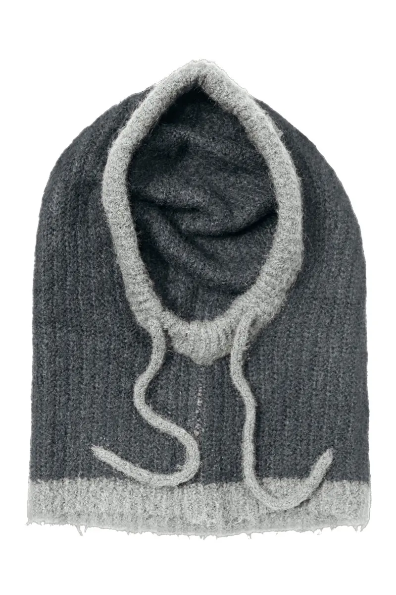 Object - Objmilu Knit Balaclava - 5173226 Medium Grey Melange Light Grey