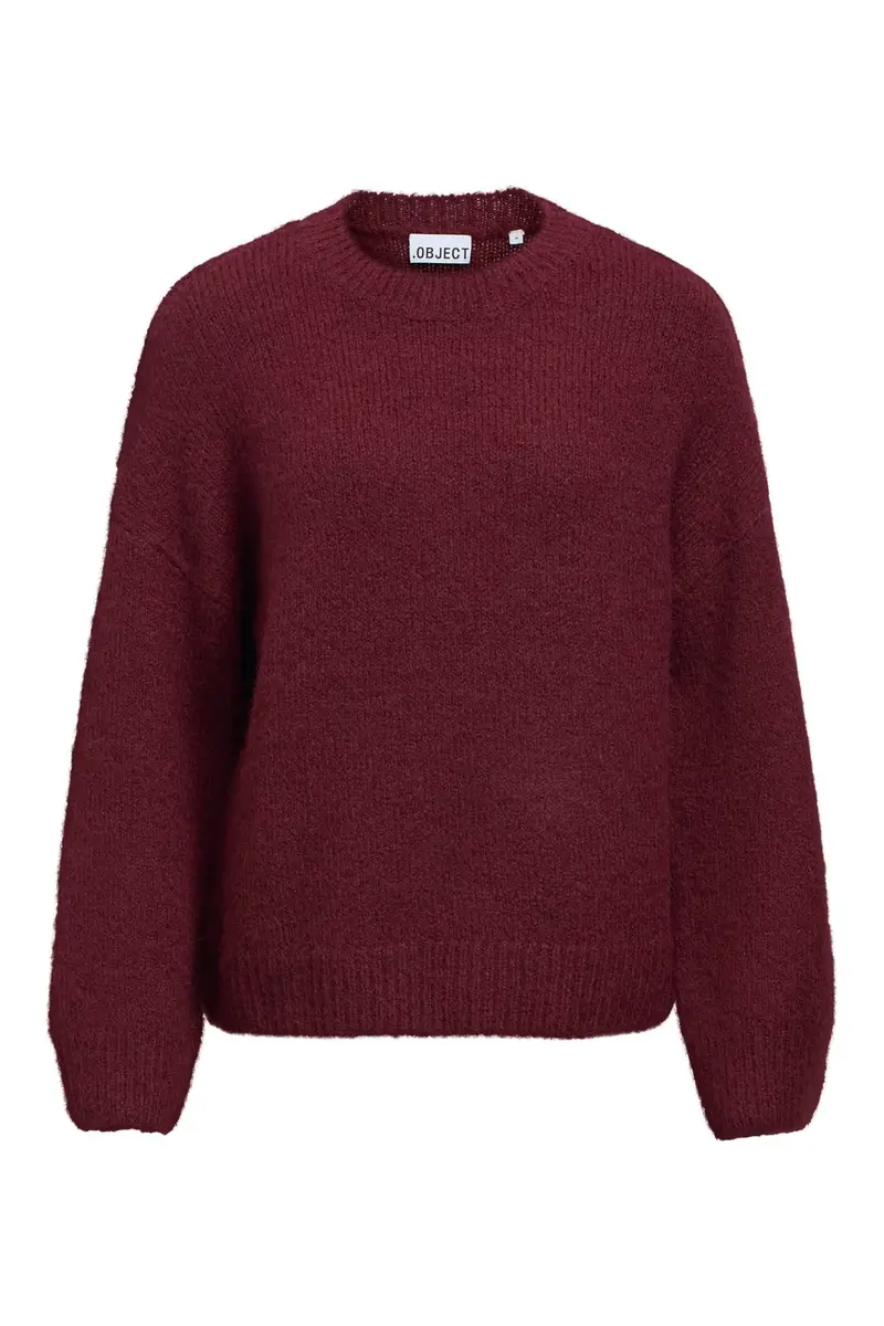 Object - Objsaggia Ls Lo Pullover - 5122479 Windsor Wine Melange