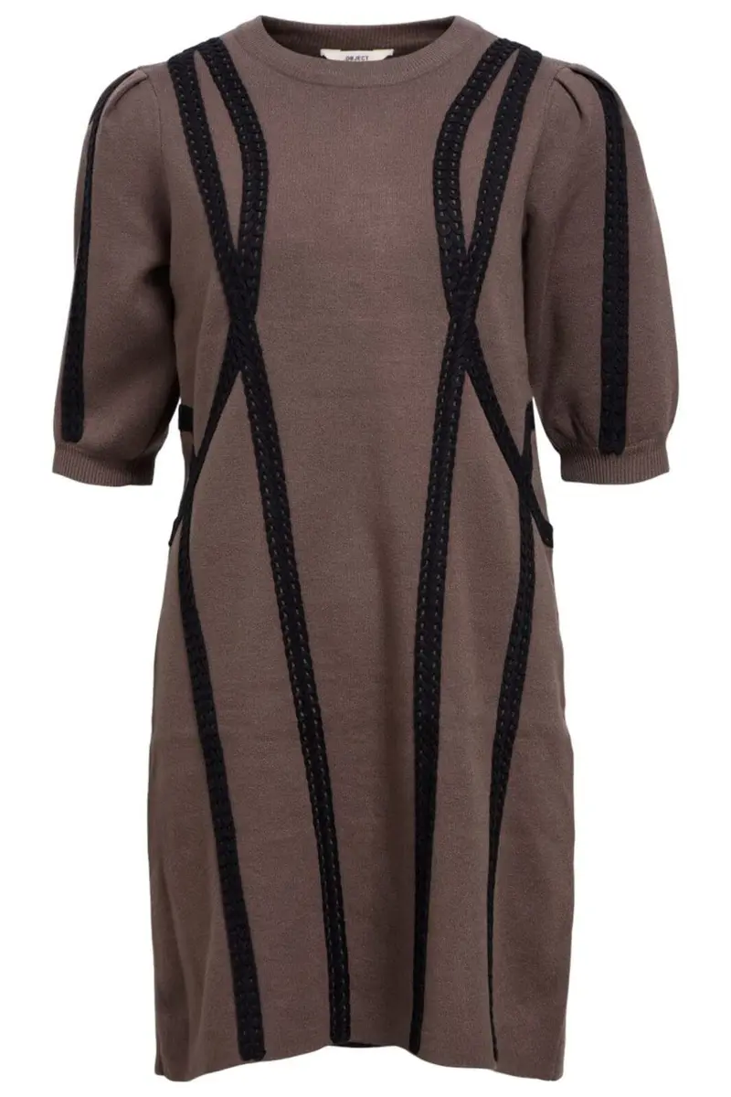 Object - Objulla Knit 2/4 Lo Dress 134 - 4645914 Morel Black