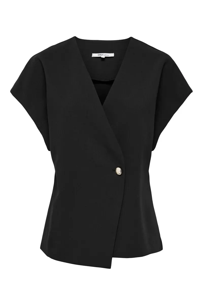 Only - Asmine S/S Asymmetric Shirt Tlr - 5150595 Black