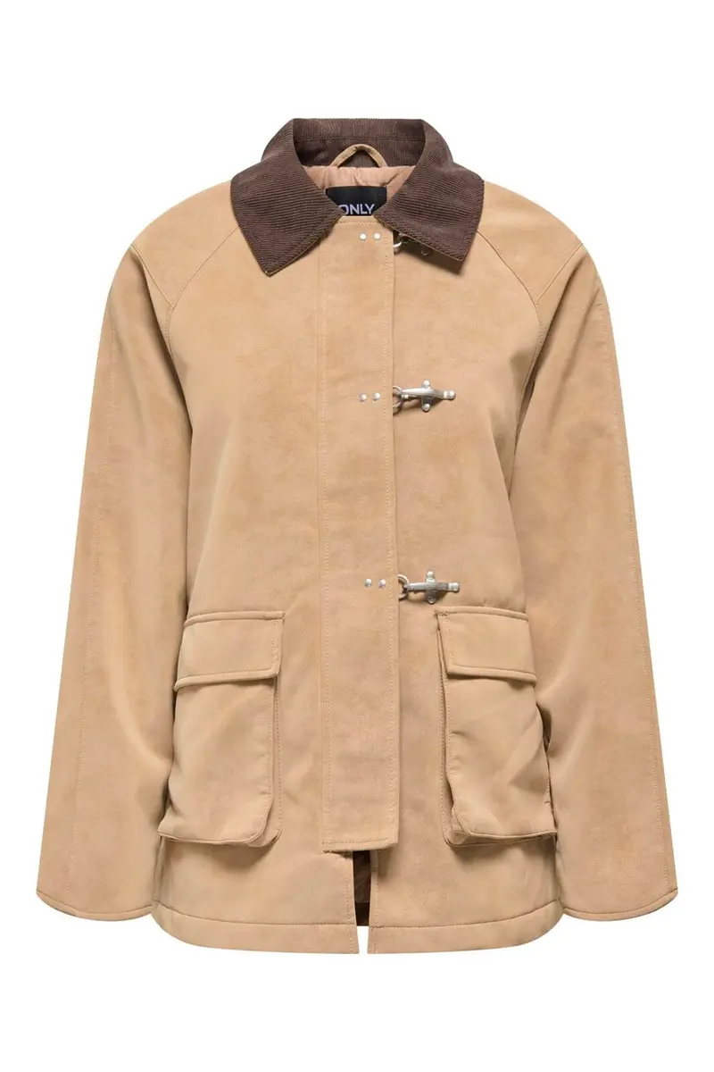 Only - Onlaggie Faux Suede Contrast Jacket - 4960014 Tannin