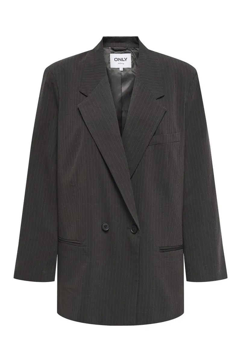 Only - Onlalden Life L/S Ovs Pinstri Blazer Tlr - 4841175 Mole W. Pinstripe