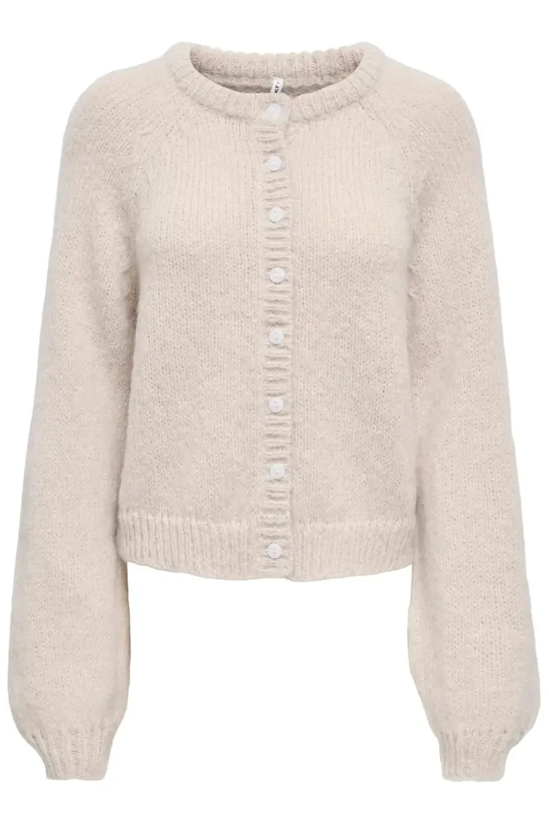 Only - Onlalyssa Ls Raglan Cardigan Nca Knt - 5074458 Pumice Stone Fmop Button