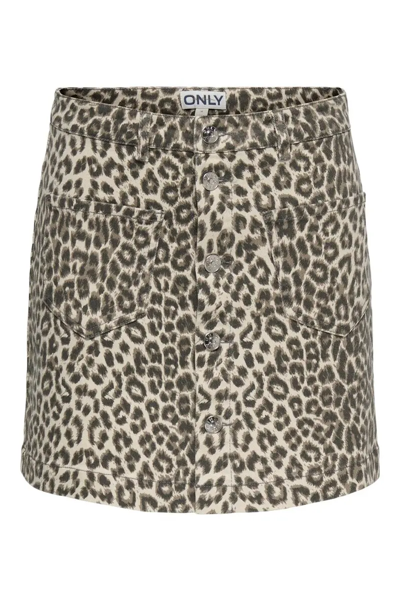 Only - Onlamazing Leo Skirt - 4982314 Cloud Dancer Black Leo